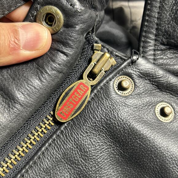 Heavyweight Black Cal Leathers Jacket Womens XL 24x23 LAPD First Gear Motorcycle - Picture 16 of 16